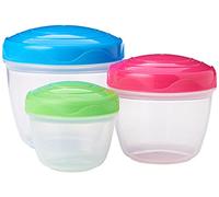 Sistema Snack 'n' Nest TO GO contenitori per alimenti | 150 ml, 305 ml, 520 ml | Vasetti piccoli per snack inseribili uno dentro l'altro | Senza BPA | Colori assortiti | 3 pezzi