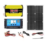 Sistema Solare Completo - Pannello Solare 18W 12V Inverter 300W Caricabatterie | Convertitore Solare DC 12V AC 110V/220V Controller 30A Caricabatterie Solare, 2 porte USB, Display L, argento, Se