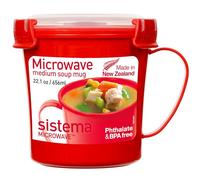 Sistema tazza per zuppa media per microonde | Contenitore per alimenti utilizzabile in microonde | 656 ml | Senza BPA | Rosso