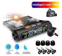 Sistema TPMS auto solare con 4 sensori monitoraggio pressione temperatura gomme