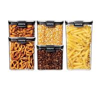 Sistema Ultra Square Food Storage, Plastic, Clear with Black, 5 containers, 5 unità