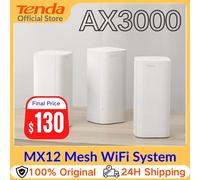 Sistema WiFi 6 Mesh Router wireless AX3000 Tenda MX12 Router WiFi Mesh da 2 pezzi fino a 5000 piedi quadrati Range extender Wifi WIFI6 Mesh