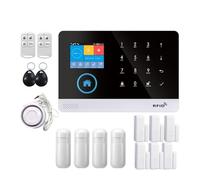 Sistemi Allarme Casa Di Allarme WiFi 4G Tuya Smart Life APP Controllo For Sicurezza Domestica Sensore PIR Porta Kit Home Pannello Antincendio(Set E-1000W)