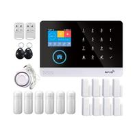 Sistemi Allarme Casa Di Allarme WiFi 4G Tuya Smart Life APP Controllo For Sicurezza Domestica Sensore PIR Porta Kit Home Pannello Antincendio(Set F-1000W)