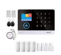 Sistemi Allarme Casa Di Allarme WiFi 4G Tuya Smart Life APP Controllo For Sicurezza Domestica Sensore PIR Porta Kit Home Pannello Antincendio(Set D-800W)