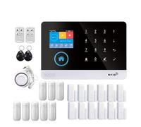 Sistemi Allarme Casa Di Allarme WiFi 4G Tuya Smart Life APP Controllo For Sicurezza Domestica Sensore PIR Porta Kit Home Pannello Antincendio(Set H)