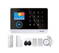 Sistemi Allarme Casa Di Allarme WiFi 4G Tuya Smart Life APP Controllo For Sicurezza Domestica Sensore PIR Porta Kit Home Pannello Antincendio(Set A)