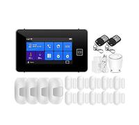 Sistemi Allarme Casa Smart Life APP WiFi GSM di allarme sicurezza domestica Sensore wireless Supporto host antifurto Tuya Display umidità temperatura(Option J)