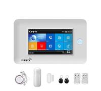Sistemi Di Allarme Sicurezza Antifurto For Casa Intelligente Touch Screen 4G Tuya Wireless WIFI Con Sensore Porta Rilevatore Sirena Monitoraggio Remoto(Set-B)