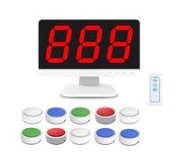 Sistemi di Buzzer Wireless per Quiz, Buzzer di Risposta per Giochi a Premi con Telecomando, Display LCD per il Punteggio, 3 Modalità di Risposta, 4 Indicatori di Stato a LED, per Aula(10 Buzzers)