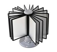 Sistemi di riferimento da scrivania girevole a 360°, cartella espositiva da scrivania con capacità di 40 fogli, porta inserti per cataloghi Deluxe, organizer da scrivania(Gray,A4)