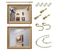 Sistemi di sospensione per quadri con binario, kit di cavi in ottone per appendere quadri, Sistemi per galleria, asta per cornici per opere d'arte, sospensione per opere d'arte(160cm(2*80cm))