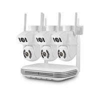 Sistemi di telecamere CCTV, Kit di telecamere IP di sicurezza NVR wireless Full HD 2K 4MP 6MP Full HD 8CH Videoregistratore CCTV di sorveglianza esterna(1T,3PCS 6MP Dual Lens)