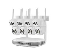 Sistemi di telecamere CCTV, Kit di telecamere IP di sicurezza NVR wireless Full HD 2K 4MP 6MP Full HD 8CH Videoregistratore CCTV di sorveglianza esterna(1T,4PCS 6MP Dual Lens)