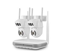 Sistemi di telecamere CCTV, Kit di telecamere IP di sicurezza NVR wireless Full HD 2K 4MP 6MP Full HD 8CH Videoregistratore CCTV di sorveglianza esterna(1T,2PCS 6MP Dual Lens)