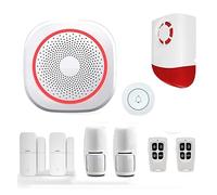 Sistemi Sicurezza Casa AS100 WIFI di allarme domestico Wireless Security Antifurto Smart Home APP Control con sensore movimento PIR Sensore porta(Option6)