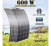 Sistemi solari 600 watt 12v 24v Camper 1000w Pannelli flessibili pannello solare 300w kit completo Caravan Para Case 100w 200w solar system