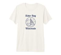 Sister bay Wisconsin Sailboat And Waves Maglietta Premium