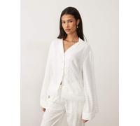 Sister Jane - Blusa da sposa bianca a pois con cintura in coordinato-Bianco M Plus