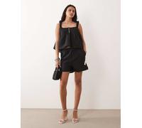 Sister Jane - Elin - Pantaloncini neri con elastico in vita e fiocco in coordinato-Nero S