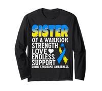 Sister of a Warrior Down Syndrome Awareness Family Matching Maglia a Manica