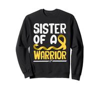 Sister of A Warrior - Nastro Dorato per Il Cancro Infantile Felpa
