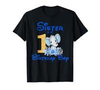 Sister Of The Birthday Boy Elephant Family Maglietta abbinata Maglietta
