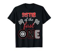 SISTER Of The Fast One Compleanno 1st Race Car Matching Family Maglietta