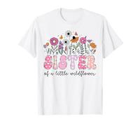 Sister Of The Little Wildflower Rosa Floreale Compleanno Ragazza Maglietta