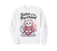 Sister of The Purrhood - Simpatico Gatto Lavorato a Maglia Felpa