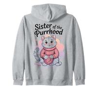 Sister of The Purrhood - Simpatico Gatto Lavorato a Maglia Felpa con Cappuccio