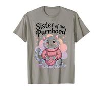 Sister of The Purrhood - Simpatico Gatto Lavorato a Maglia Maglietta