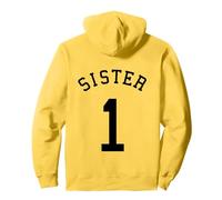 Sister Team Uniform # 1 Baseball Sis Soccer Basketball Rugby Felpa con Cappuccio