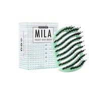 SISTER YOUNG MILA Spazzola per capelli con setole di cinghiale autentiche - Spazzola antistatica e maneggevole per capelli sani e brillanti | Spazzola da viaggio compatta per la cura quotidiana dei
