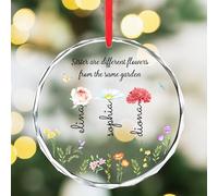 Sisters are different flowers from the same Garden Ornament personalizzato amicizia Natale ornamento personalizzato cristallo mese di nascita ornamenti floreali per sorelle fratelli Bestie