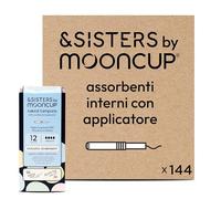 &SISTERS® by Mooncup Assorbenti interni Heavy/Super Plus Flow con applicatore in cartone, velo e anima in cotone biologico, 144 assorbenti interni