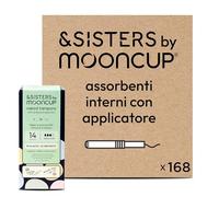 &SISTERS by Mooncup Assorbenti interni Medium/Super Plus Flow con applicatore in cartone, velo e anima in cotone biologico, 168 assorbenti interni