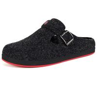 Sisttke Pantofole Donna Uomo Ciabatte in Feltro Unisex Slippers Invernali Chiuse con Plantare Intercambiabile,Nero,38 EU