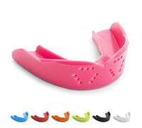 SISU Paradenti 3D per ragazzi, colore fucsia, pre-formato, facile da montare, protezione per lacrosse, calcio, hockey, sport di squadra, rimodellabile fino a 20 volte, non tossico