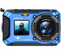 Fotocamera digitale 4K 56MP 33FT UHD fotocamera subacquea per snorkeling con scheda da 32 GB Dual Screen Fotocamera compatta impermeabile antipolvere galleggiante - Autofocus Point and Shoot