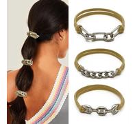 SISYOUP Grazioso braccialetto elastico per coda di cavallo con gioielli in argento per ragazze e donne (kaqi con argento)