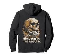 Sisyphus The Absurd Vintage Philosophical Skull Felpa con Cappuccio