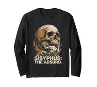 Sisyphus The Absurd Vintage Philosophical Skull Maglia a Manica