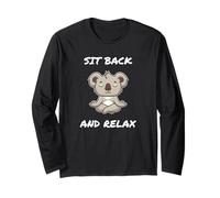 Sit Back And Relax Koala Carino Meditazione Meditare Maglia a Manica
