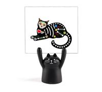sit Black Cat B Cuore Halloween Terrore Atmosfera Memo Holder Cartoon Gatto Nero Stand Decorazione