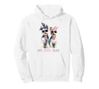 Sit Stay Slay Funny Yorkie, Simpatico Amante dei Cani Felpa con Cappuccio