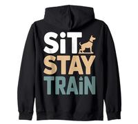 Sit Stay Train Dog Obbedience Trainer Felpa con Cappuccio