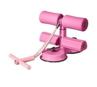 Sit Up - Barra di supporto per addominali con fascia di resistenza, supporto per piedi addominali al chiuso, con 2 ventose, attrezzatura per esercizi di fitness per casa e palestra (rosa)
