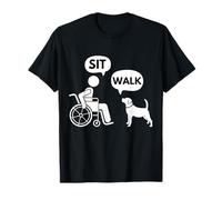 Sit Walk - Divertente utente disabile su Sedia a rotelle e Cane da Compagnia Maglietta