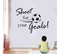 SITAKE Adesivi da parete a tema calcio, "Shoot for Your Goals" per camera da letto per ragazzi, adesivo in vinile per bambini e ragazzi, camera da letto, sala giochi, soggiorno, 60 x 80 cm